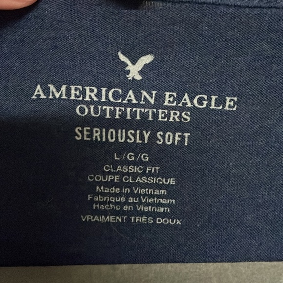 American Eagle size large long sleeve navy seriously soft henley shirt - Picture 3 of 7
